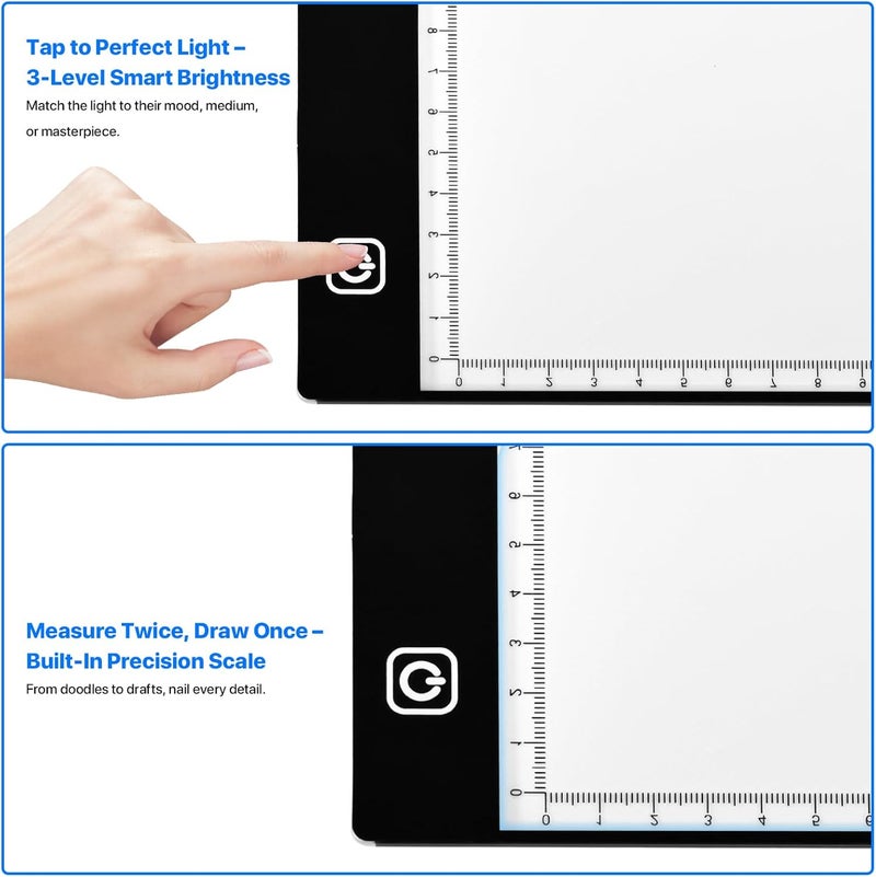 WELLFAR A5 LED Light Box for Tracing and Drawing - Ultra-Thin Adjustable Light Table/Board, USB-Powered Tracing Light Pad for Artists, Tattoo Transferring, Sketching, Animation, Stenciling, and Crafting. - Image 5